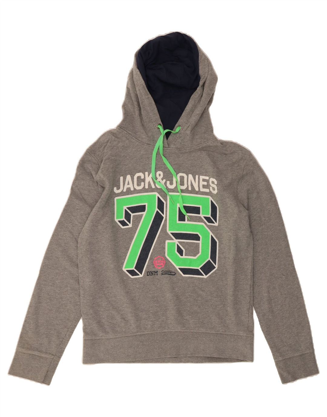 JACK & JONES Mens Graphic Hoodie Jumper Large Grey Vintage Jack & Jones and Second-Hand Jack & Jones from Messina Hembry 