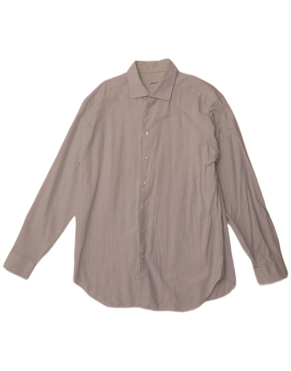 ARMANI COLLEZIONI Ανδρικό πουκάμισο μέγεθος 44 17 1/2 XL Μπλε ριγέ βαμβακερό