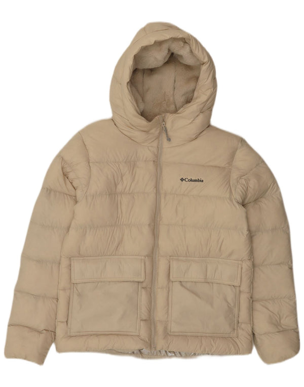 Γυναικείο μπουφάν Columbia Omni-Heat με κουκούλα με επένδυση UK 14 Medium Beige Nylon