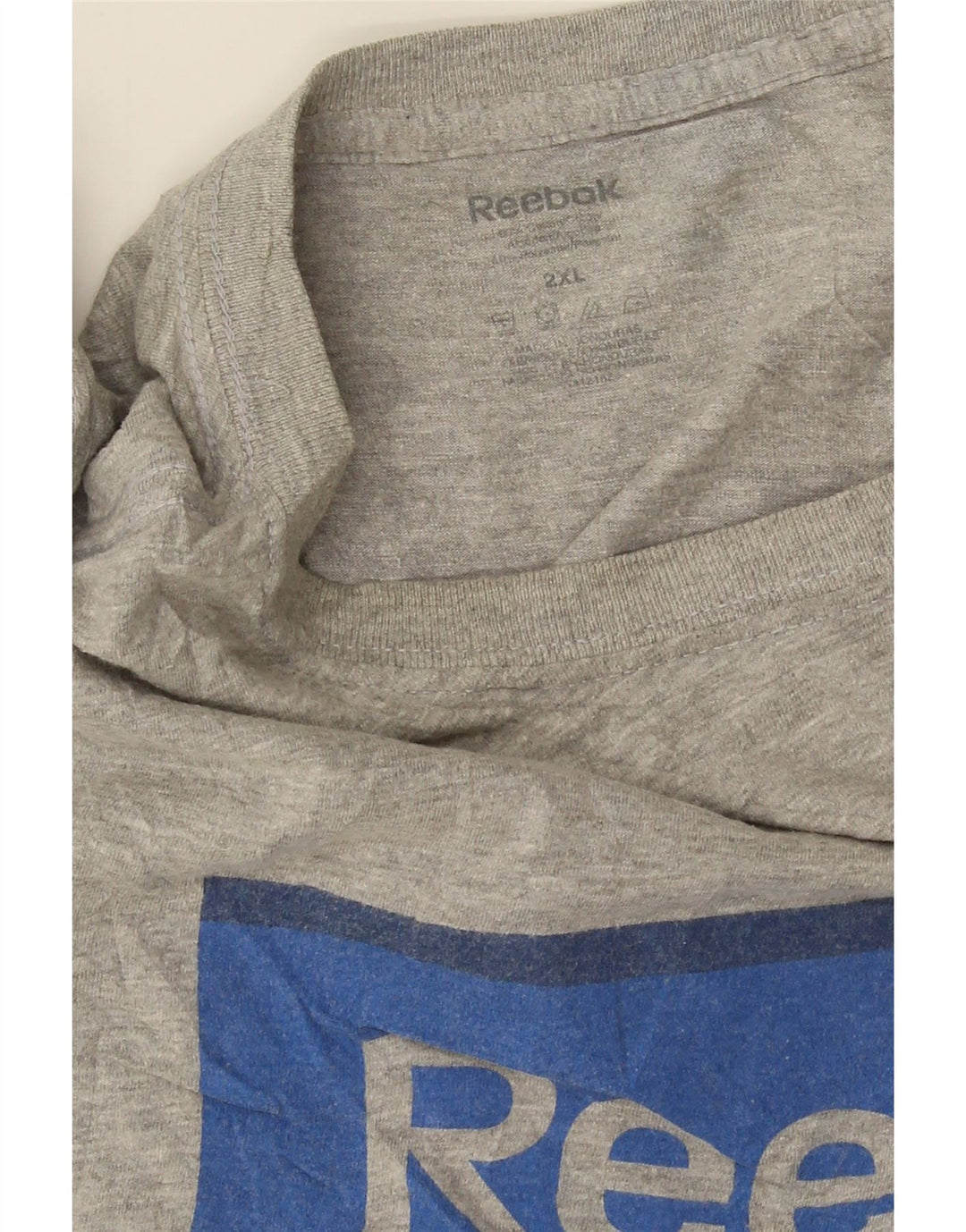 Ανδρικό γραφικό T-Shirt REEBOK Top 2XL με γκρι φλιτζάνια