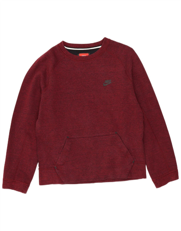 Γυναικείο φούτερ μεγάλου μεγέθους Nike Jumper UK 10 Small Maroon βαμβάκι