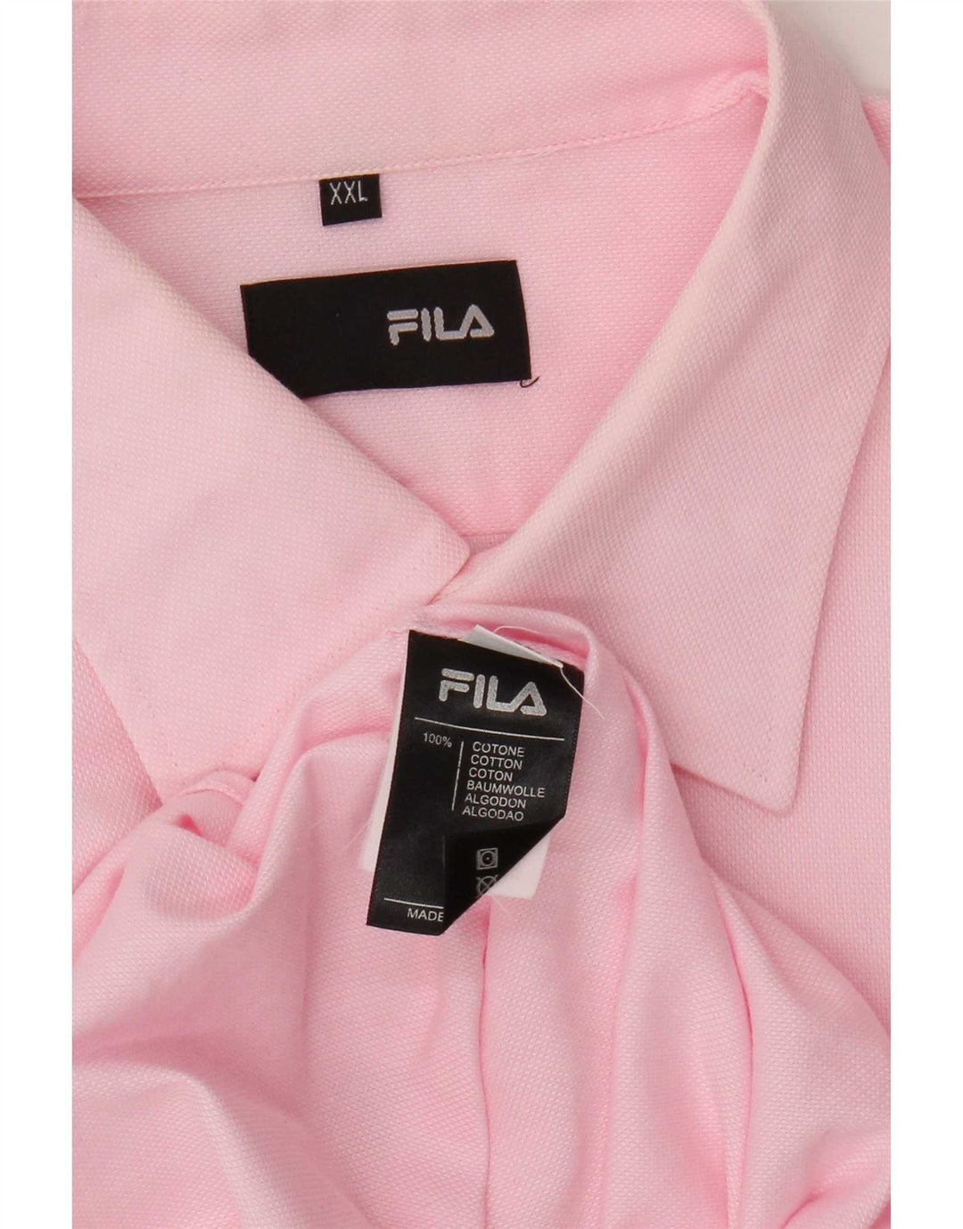 Ανδρικό πουκάμισο Fila 2XL Ροζ Βαμβακερό
