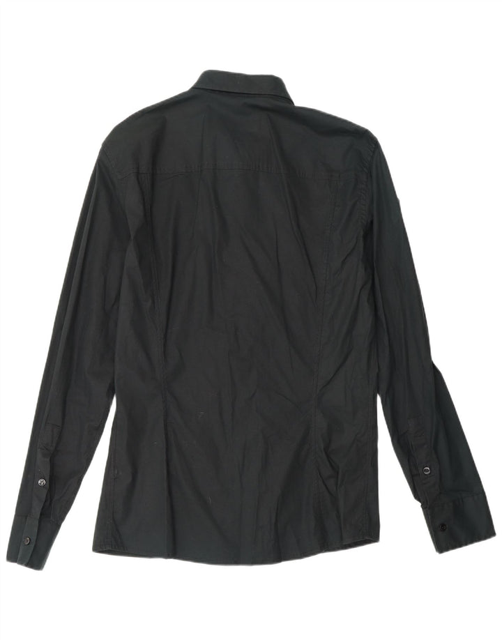 BIKKEMBERGS Ανδρικό γραφικό πουκάμισο μεγάλο μαύρο βαμβακερό