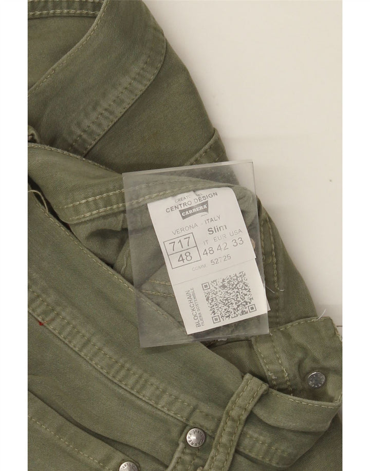 Carrera Ανδρικό Slim Casual Παντελόνι IT 48 Medium W33 L32 Χακί βαμβακερό