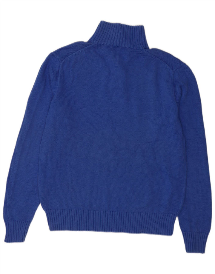 POLO RALPH LAUREN Ανδρικό πουλόβερ με κουμπιά λαιμόκοψη μεσαίου μπλε βαμβακερό