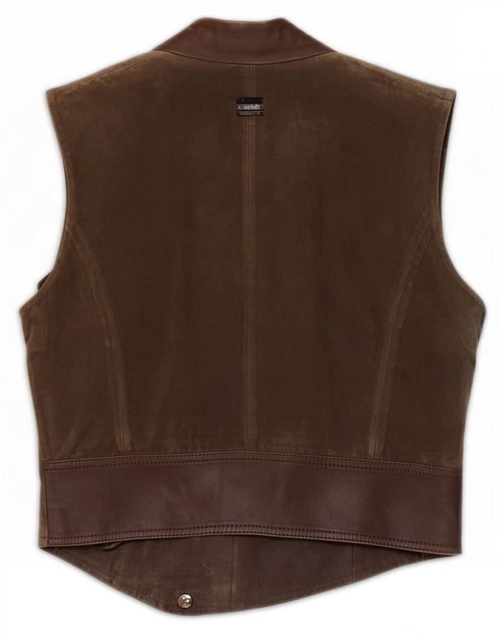 Diesel Γυναικείο Suede Γιλέκο UK 10 Small Brown Δερμάτινο