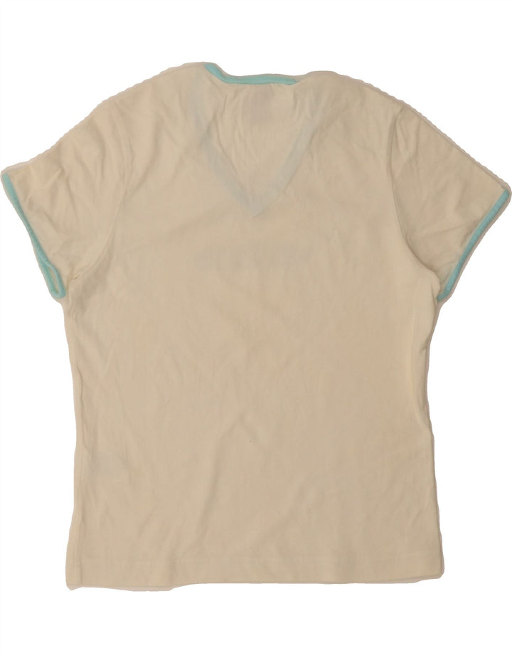 FILA Womens T-Shirt Top IT 40/42 Small Off White Cotton Vintage Fila and Second-Hand Fila from Messina Hembry 