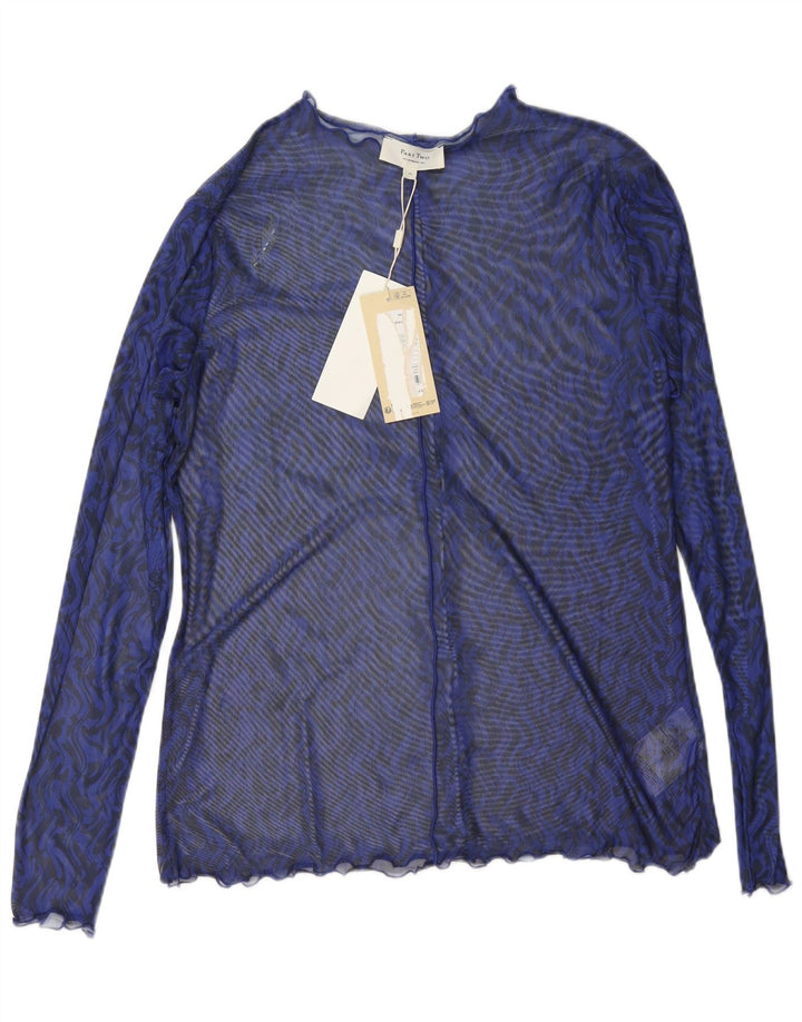 Μέρος Δεύτερο Γυναικείο μακρυμάνικο See Through Top UK 18 XL Blue Chevron Polyester