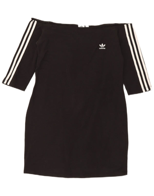 Adidas Γυναικείο φόρεμα 3/4 με μανίκια UK 18 XL Μαύρο βαμβακερό σπορ