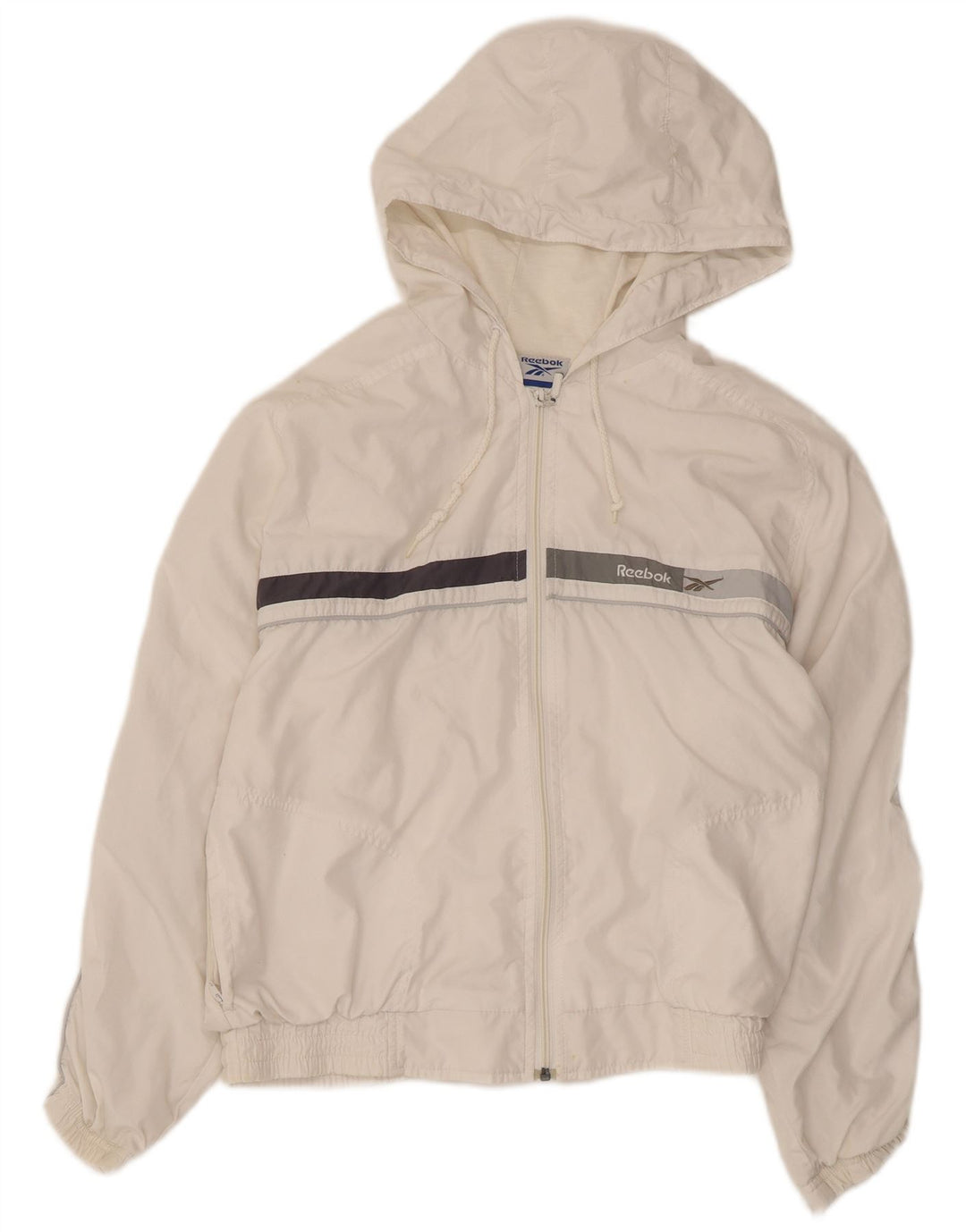 Reebok Γυναικεία φόρμα με κουκούλα Top Jacket UK 12 Medium White Colourblock