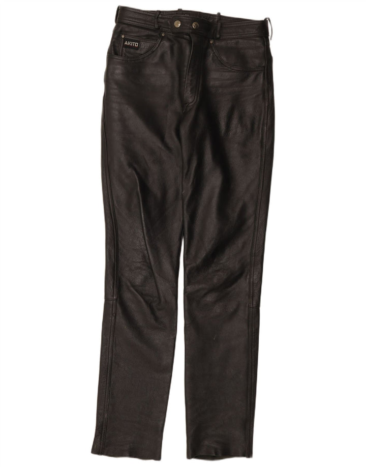 Ανδρικό δερμάτινο παντελόνι Akito Slim W32 L34 Μαύρο Δερμάτινο