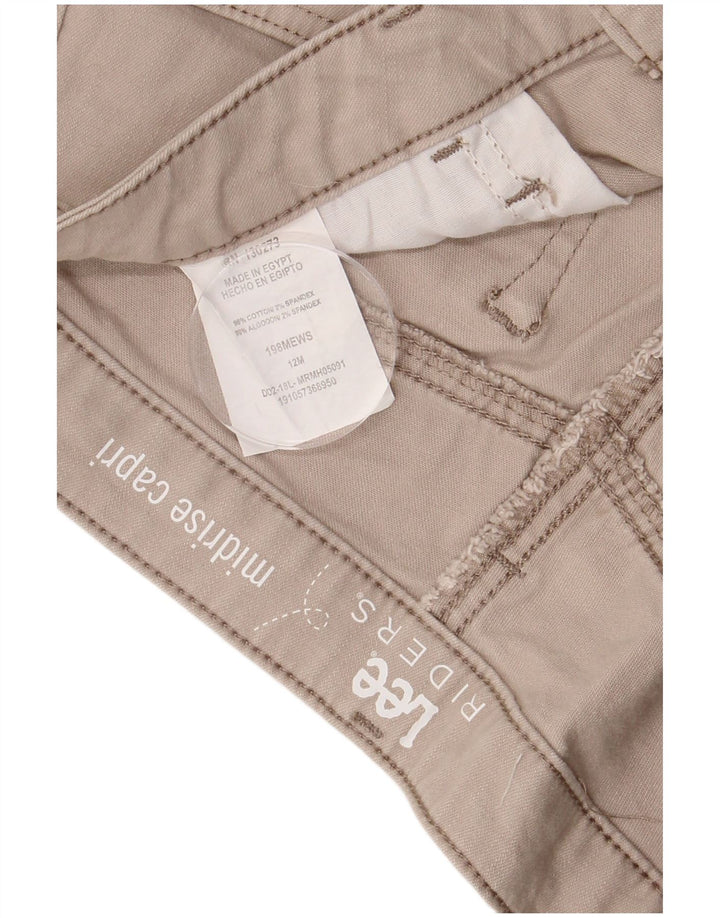 LEE Womens Riders Ψηλόμεσο παντελόνι Capri US 12 Large W32 L20 Beige