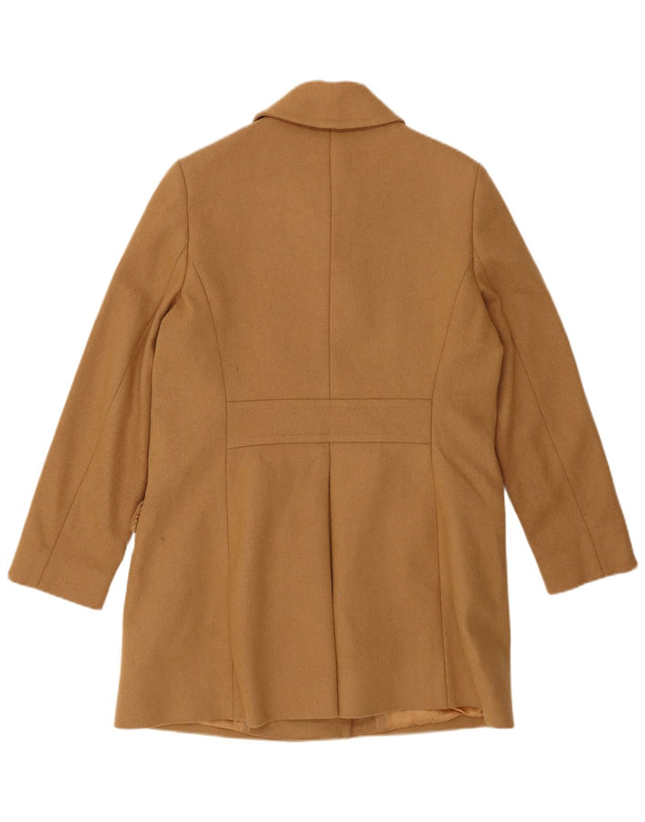 HOBBS Womens Double Breasted Coat UK 12 Medium Brown Wool