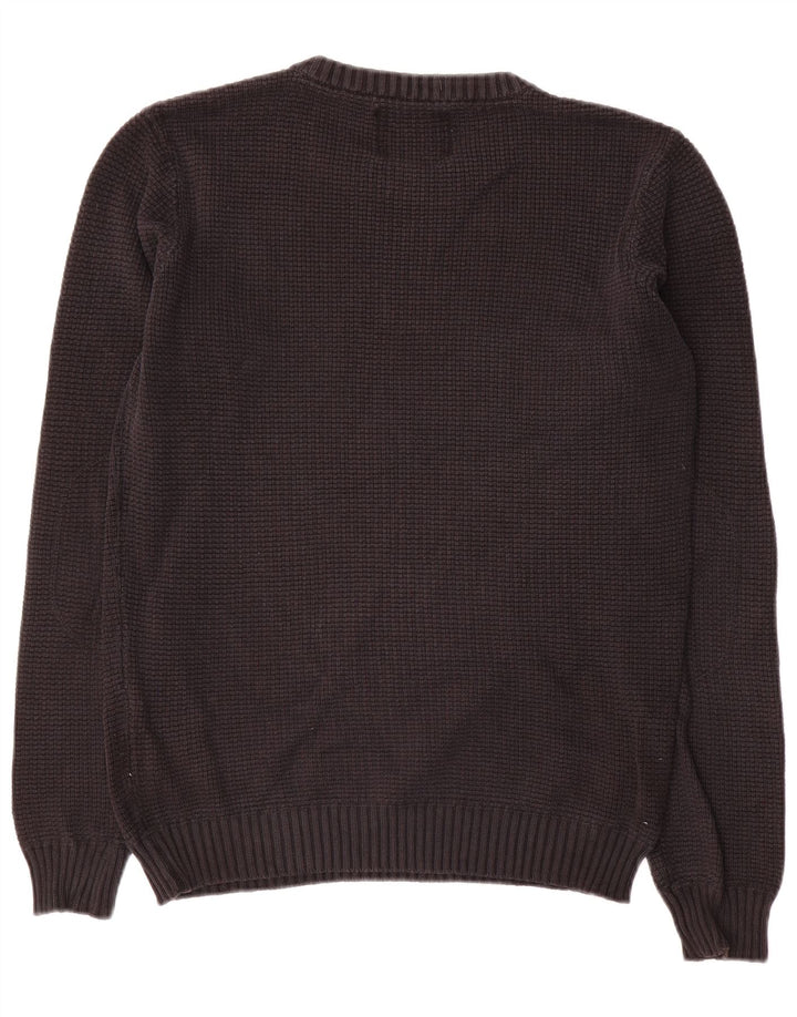 Jack & Jones Ανδρικό πουλόβερ με λαιμόκοψη, μικρό μαύρο βαμβακερό