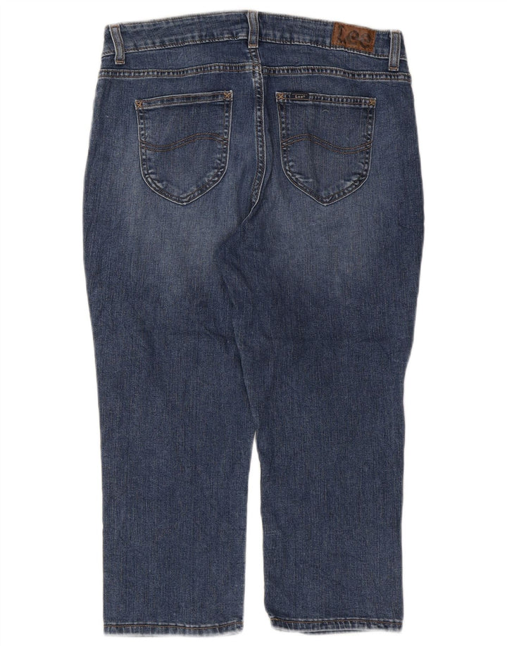 LEE Womens Mid Rise Regular Fit Capri Jeans US 12 Large W32 L21 Blue