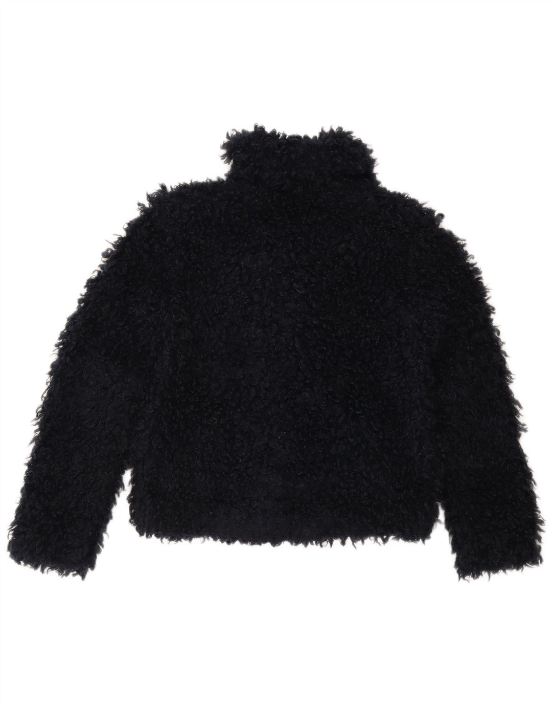 Zara Γυναικείο Μπουφάν από Faux Fur Oversized UK 6 XS Navy Blue Polyester