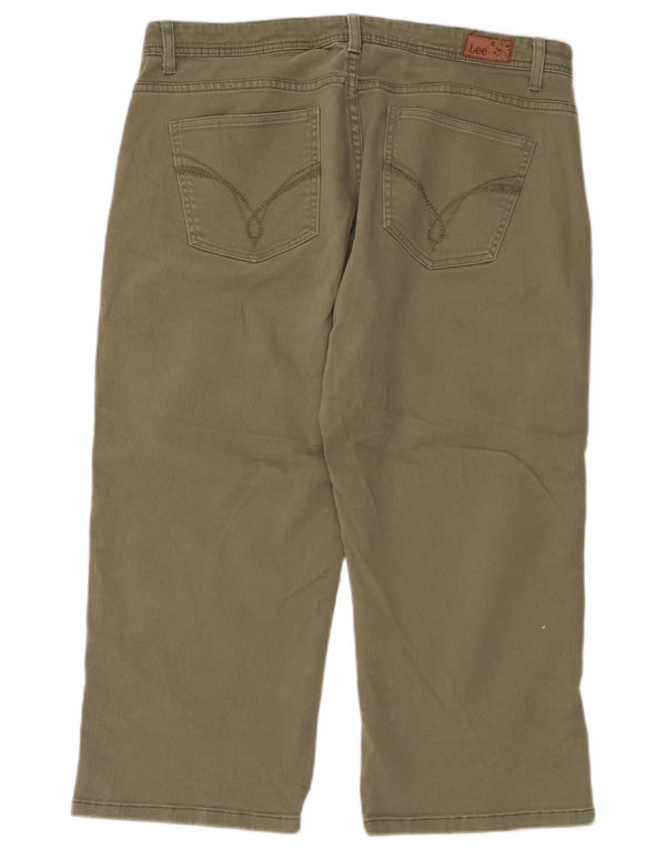 Lee Γυναικείο ίσιο παντελόνι Capri US 14 XL W36 L22 Χακί βαμβακερό