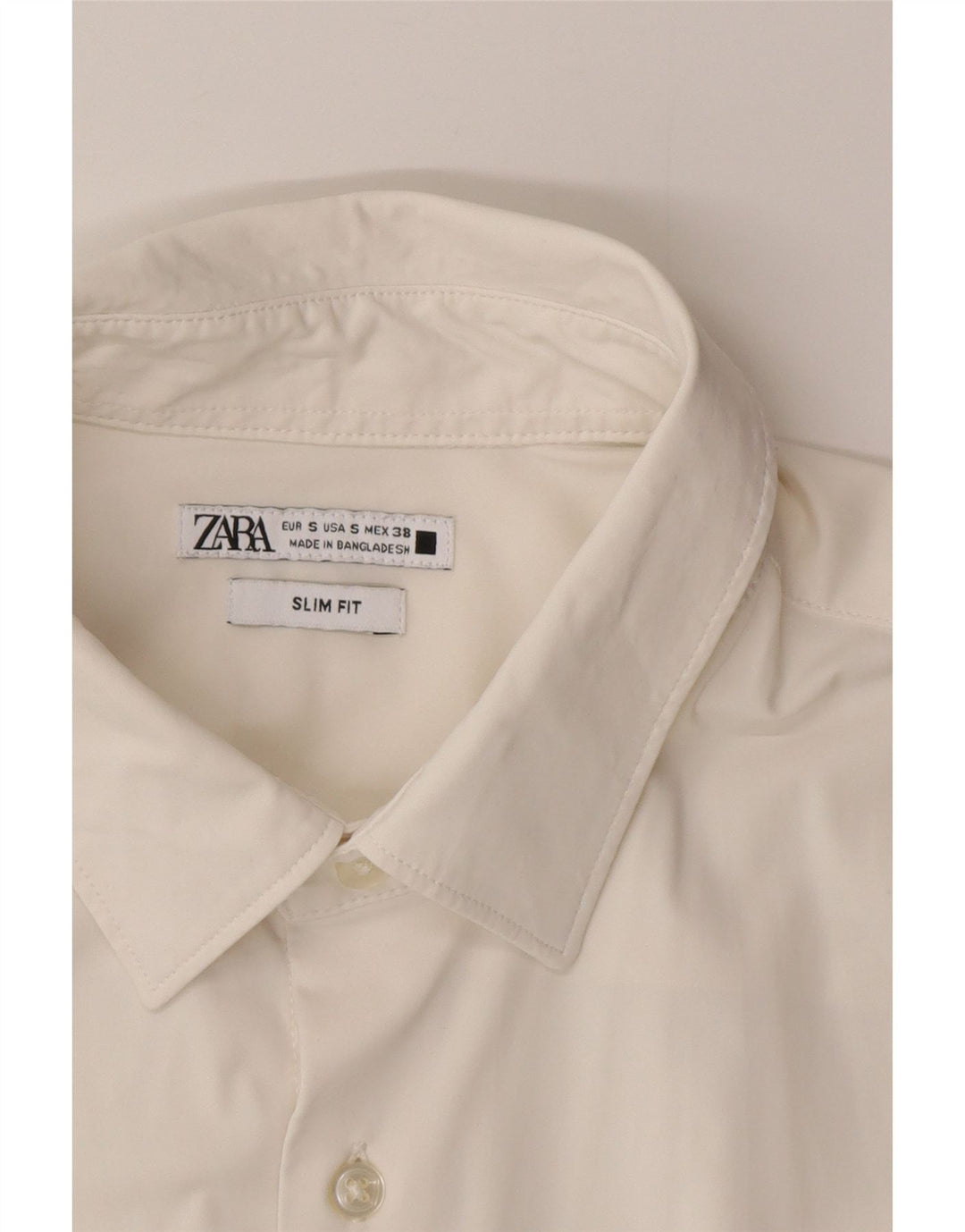 Zara Ανδρικό πουκάμισο Slim Fit Small White