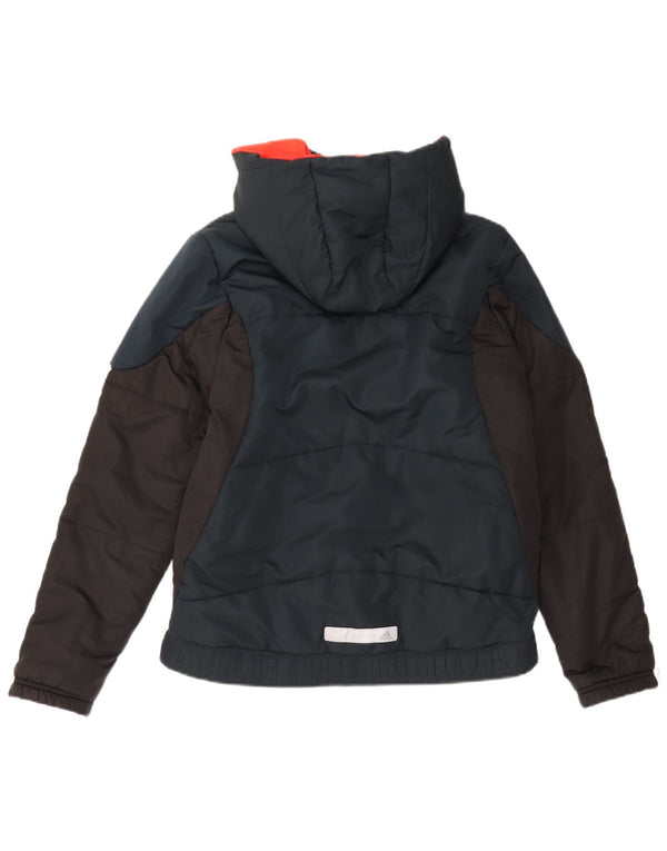 Μπουφάν ADIDAS για αγόρια με κουκούλα με κουκούλα 13-14 ετών, μπλε χρώματος