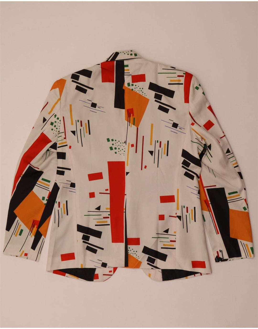 Vintage Ανδρικό σακάκι με 1 κουμπί UK 40 Large White Geometric