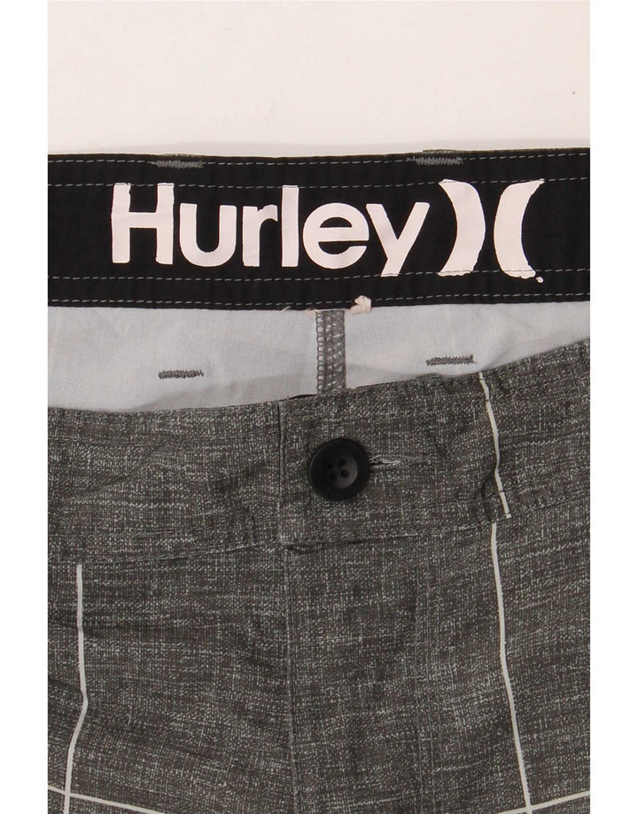 Ανδρικό σορτς Chino Hurley W34 μεγάλο γκρι γεωμετρικό