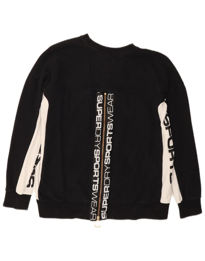 Γυναικείο γραφικό φούτερ Superdry Jumper UK 10 Small Black Colourblock