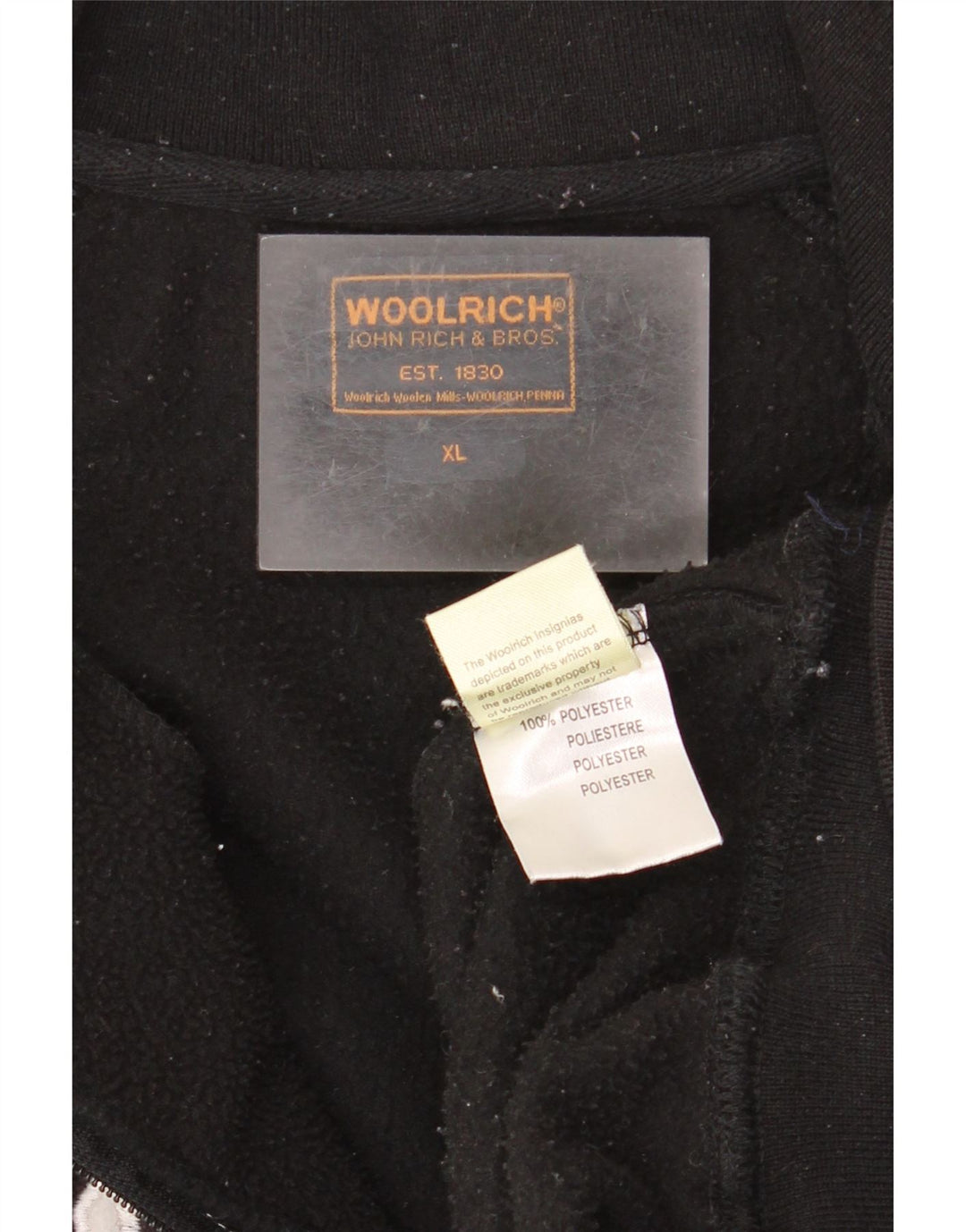 Woolrich Γυναικείο Γραφικό Μπουφάν Fleece UK 18 XL Μαύρο Πολυεστέρας