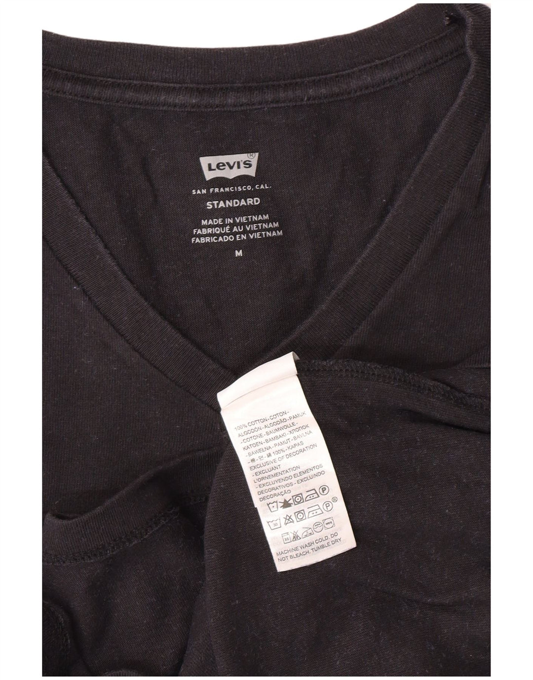 Ανδρικό T-Shirt LEVI'S Τυπικό μπλουζάκι, μεσαίο μαύρο βαμβακερό