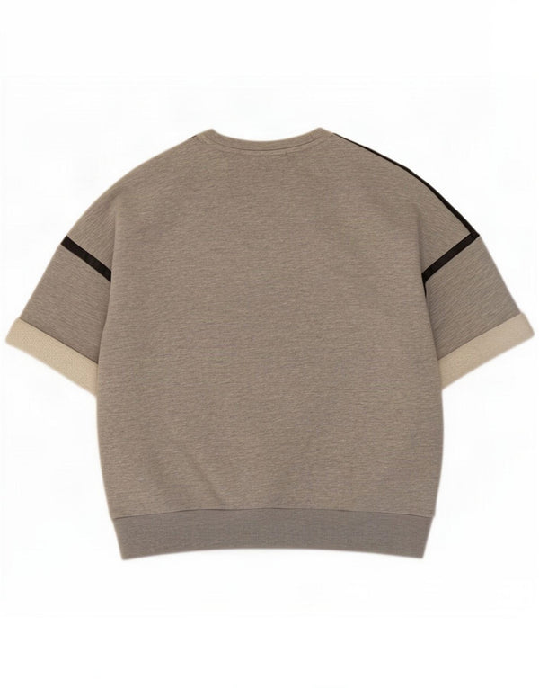 Replay Γυναικείο υπερμεγέθη γραφικό T-shirt Top UK 10 Small Grey Cotton