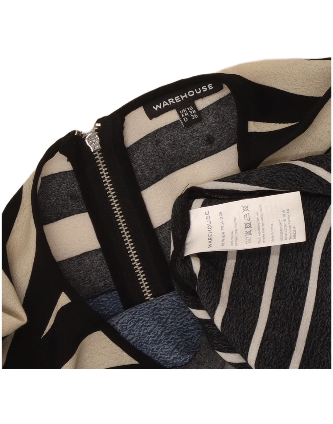 WAREHOUSE Γυναικείο φόρεμα Shift UK 10 Small πολύχρωμο γεωμετρικό