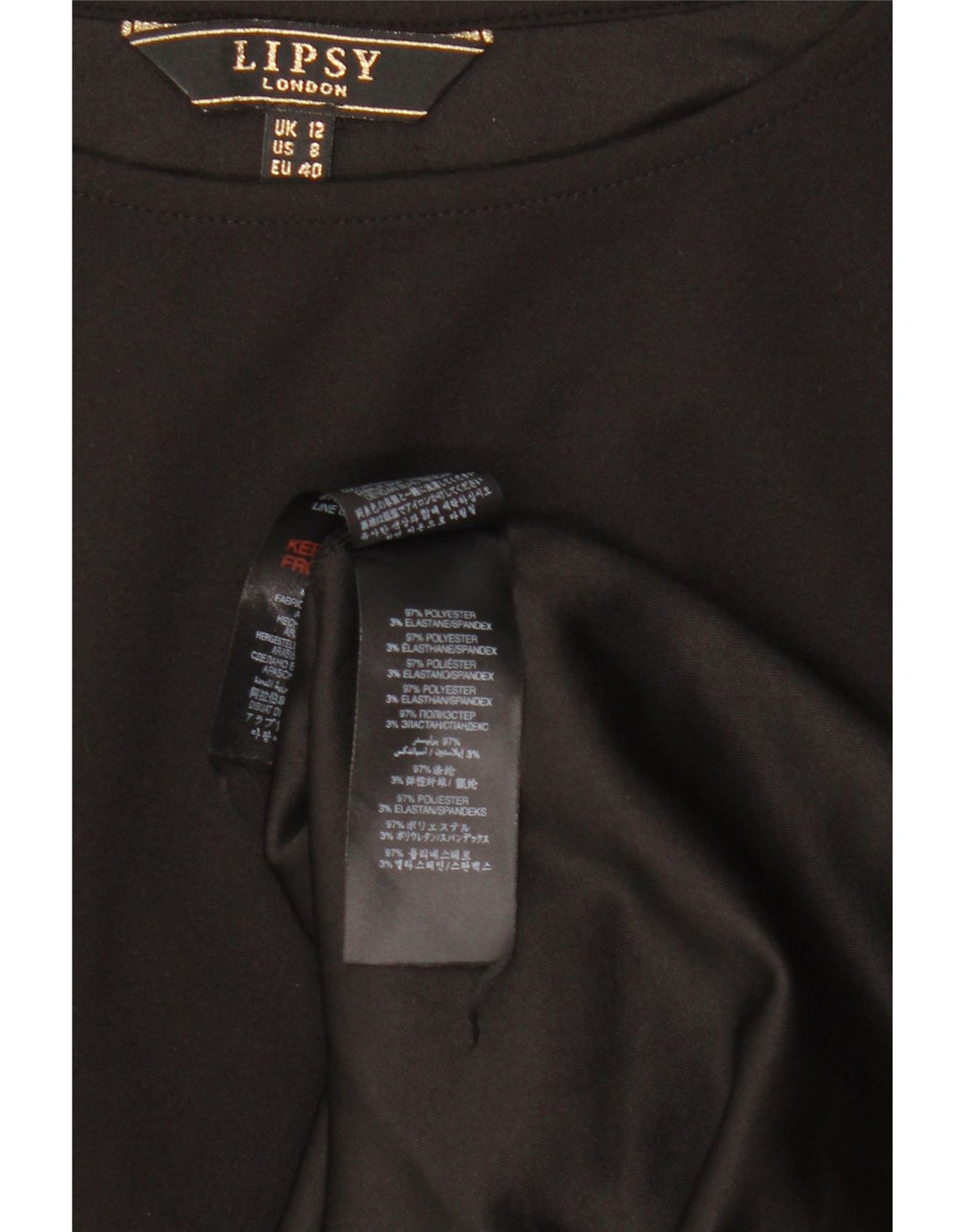 Γυναικείο φόρεμα Bodycon LIPSY UK 12 Medium Black Polyester