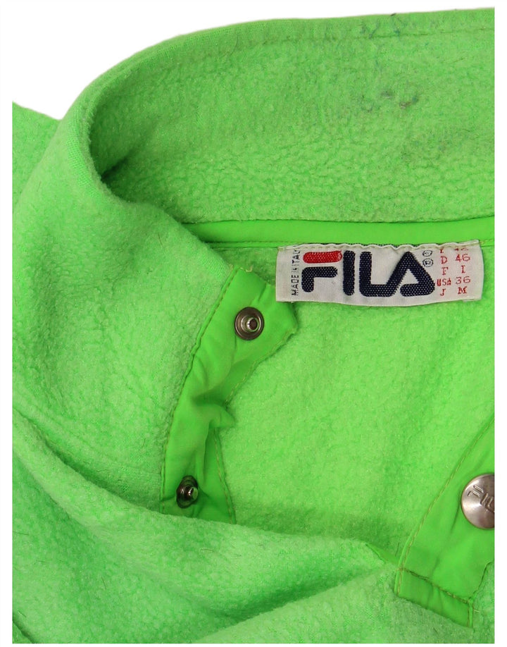 Ανδρικά FILA Loose Fit με γραφικό κουμπί λαιμό Fleece Jumper IT 46 Small Green