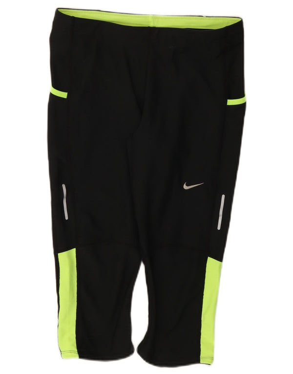 Γυναικεία κολάν Nike Dri Fit Capri UK 12 μεσαίου μαύρου χρώματος πολυεστέρας