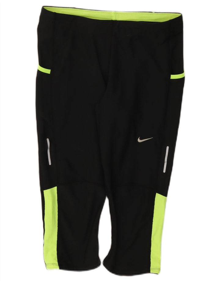 Γυναικεία κολάν Nike Dri Fit Capri UK 12 μεσαίου μαύρου χρώματος πολυεστέρας