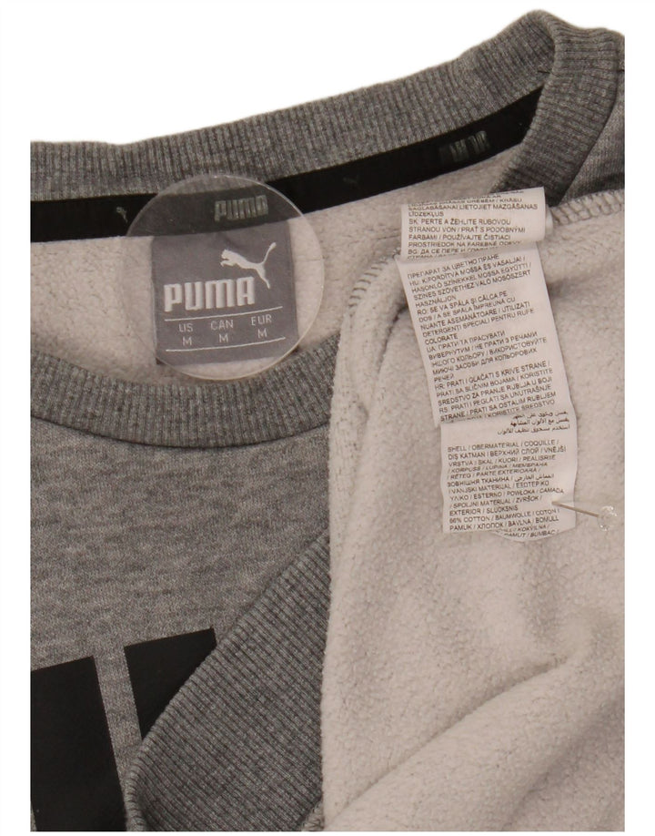 Ανδρικό γραφικό φούτερ Puma, βαμβακερό μεσαίο γκρι