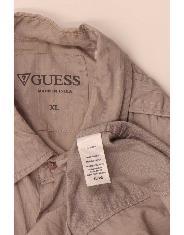 Ανδρικό στρατιωτικό πουκάμισο Guess XL Γκρι βαμβακερό
