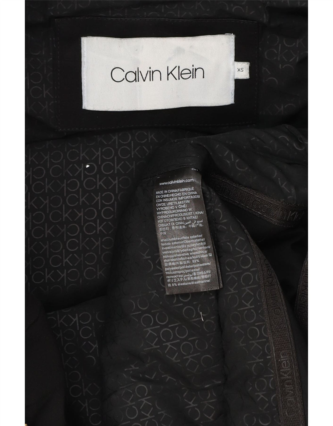 CALVIN KLEIN Womens Hooded Padded Coat UK 6 XS Black Polyester Vintage Calvin Klein and Second-Hand Calvin Klein from Messina Hembry 
