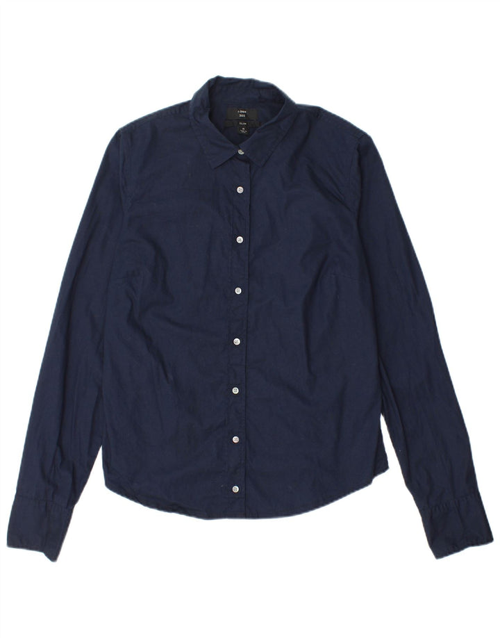 J. Crew Γυναικείο 365 Slim πουκάμισο US 6 Medium Navy Blue βαμβακερό