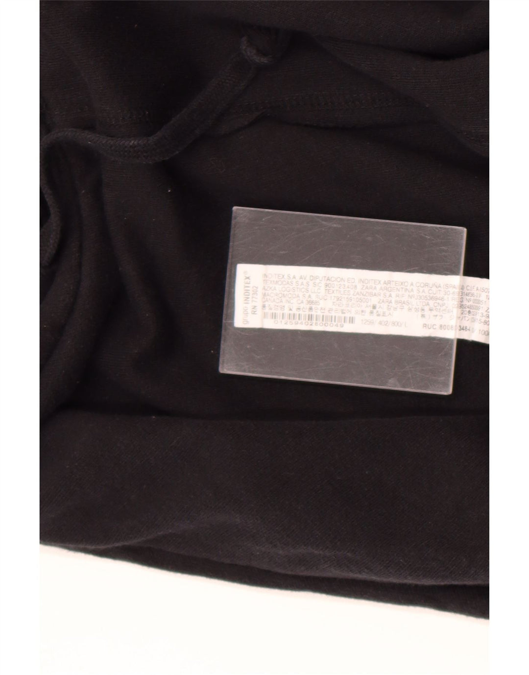 Zara Ανδρικό Hoodie Jumper Μεγάλο Μαύρο Βαμβακερό