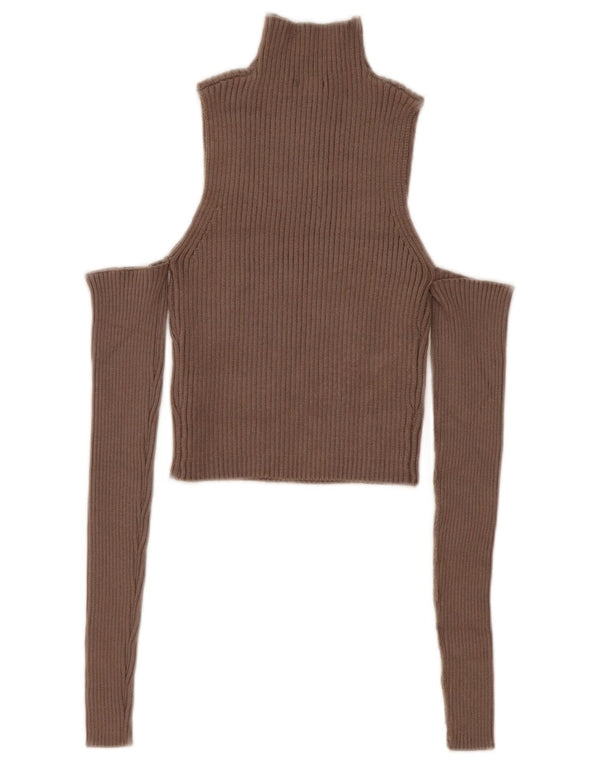 Zara γυναικείο πουλόβερ με λαιμόκοψη ώμου με λαιμόκοψη UK 8 Small Grey