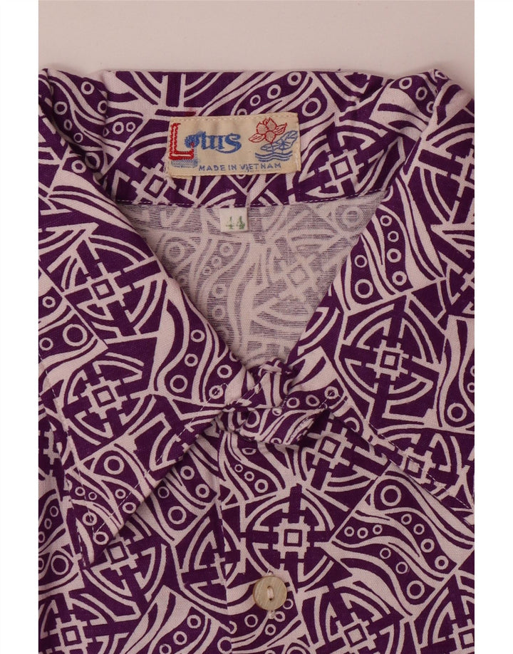 Ανδρικό πουκάμισο Vintage Abstract Pattern Μέγεθος 44 XL Μωβ