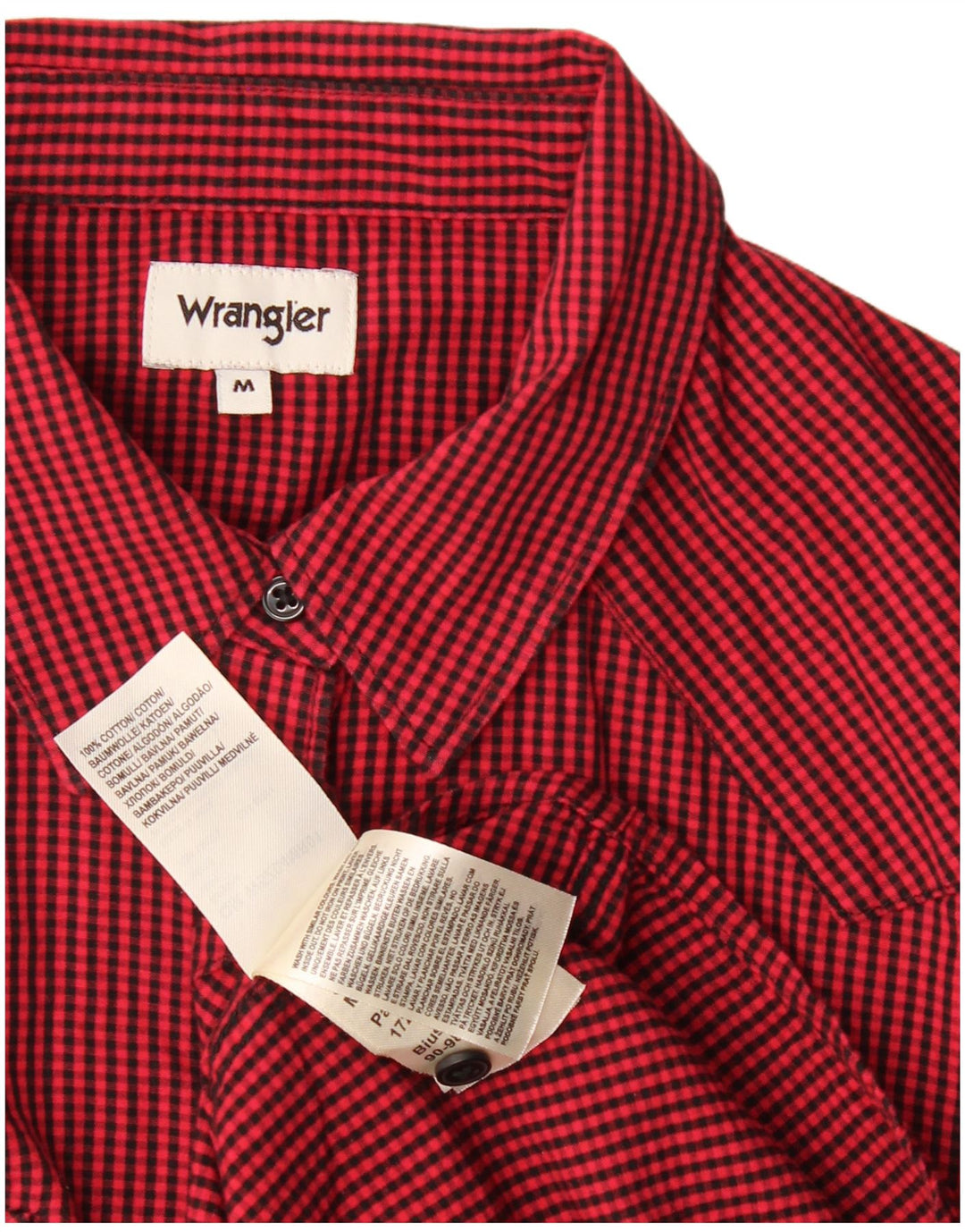 Ανδρικό πουκάμισο Western Wrangler, μεσαίο κόκκινο βαμβακερό Gingham