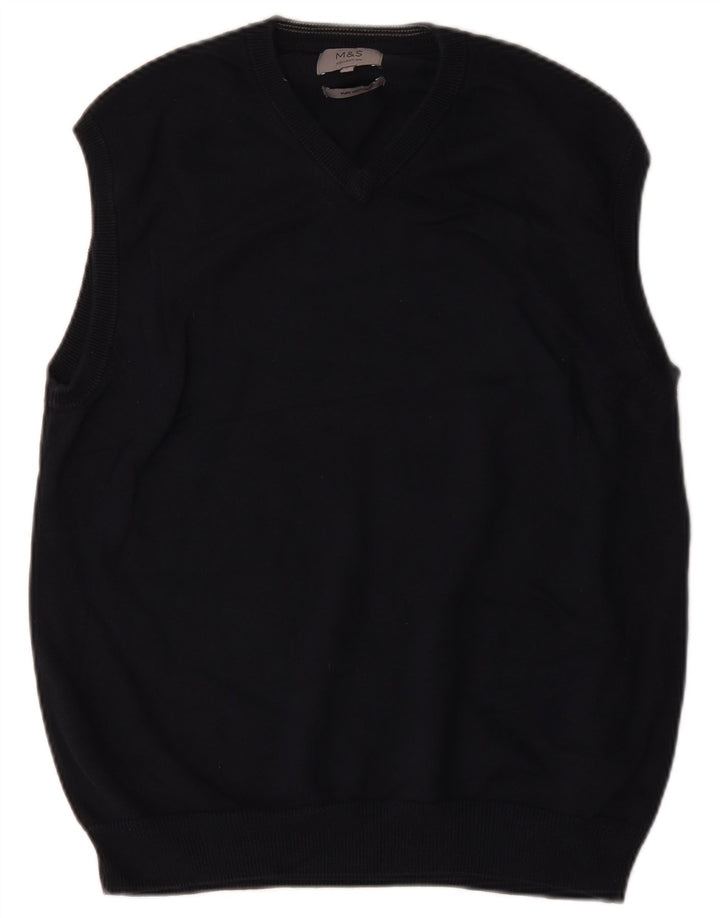 Marks & Spencer Ανδρικό γιλέκο Tank Top Large Navy Blue Cotton