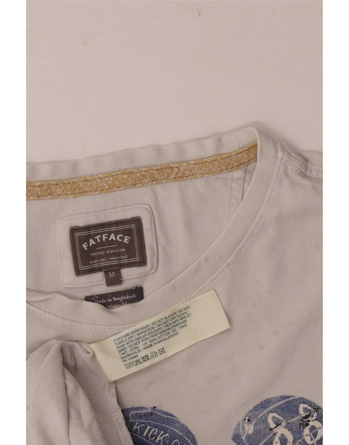 Ανδρικό γραφικό T-Shirt Fat Face Top από μεσαίο λευκό βαμβακερό
