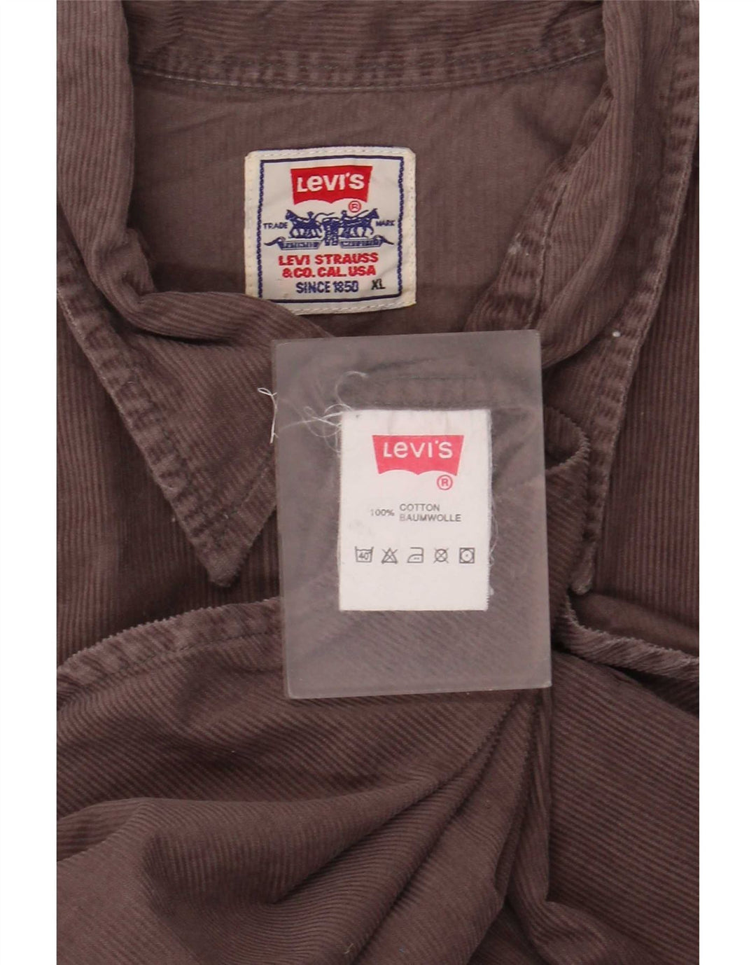 Ανδρικό κοτλέ πουκάμισο Levi's XL Καφέ βαμβακερό