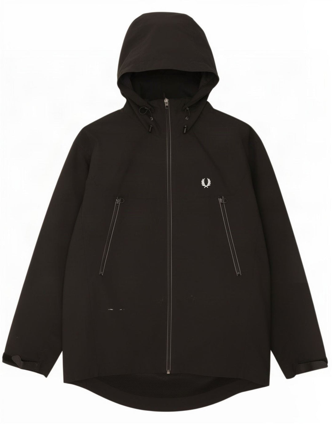 Fred Perry Ανδρικό μπουφάν βροχής με κουκούλα UK 38 Medium μαύρο νάιλον