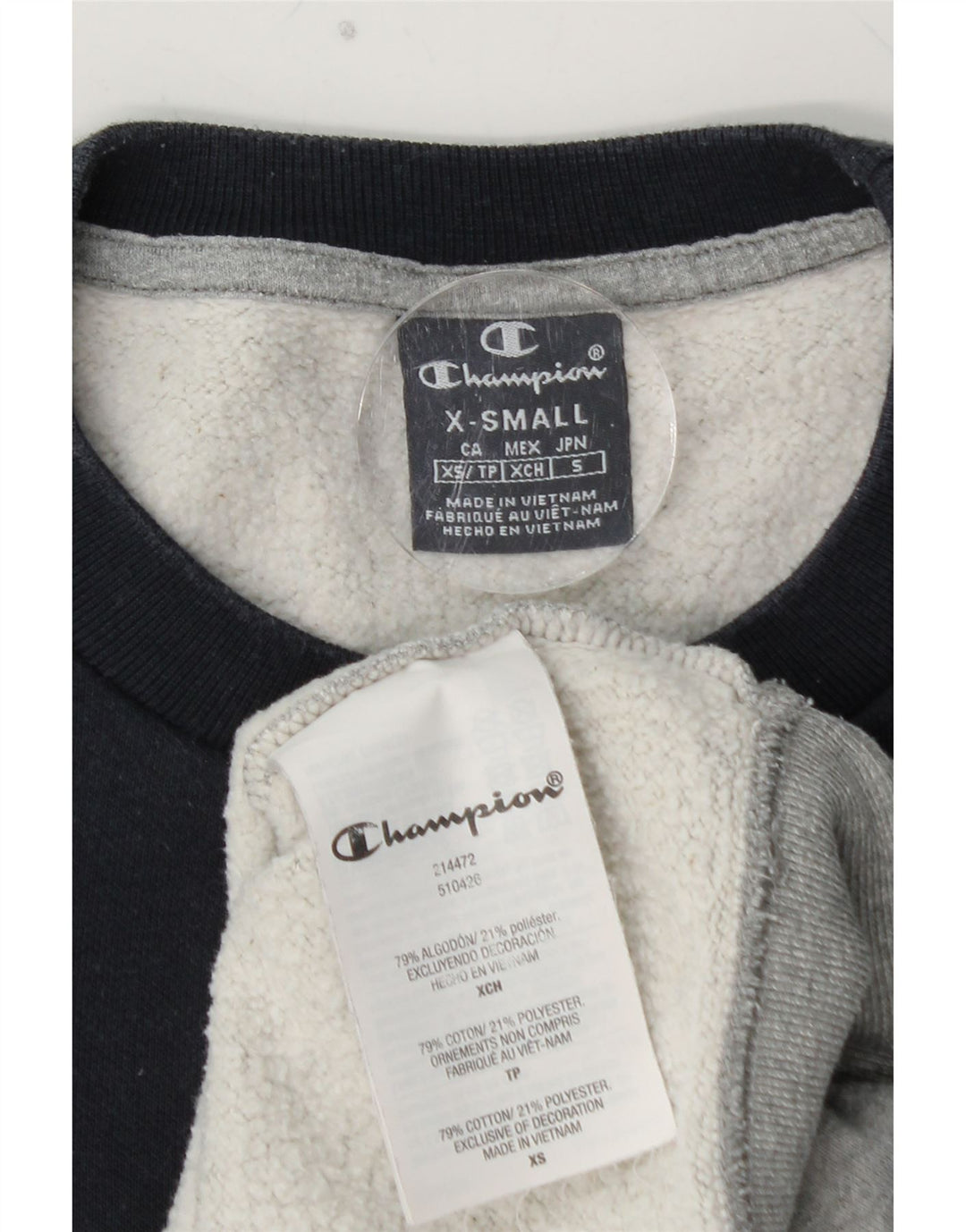 CHAMPION Ανδρική φούτερ Jumper XS Γκρι Colourblock Βαμβακερό