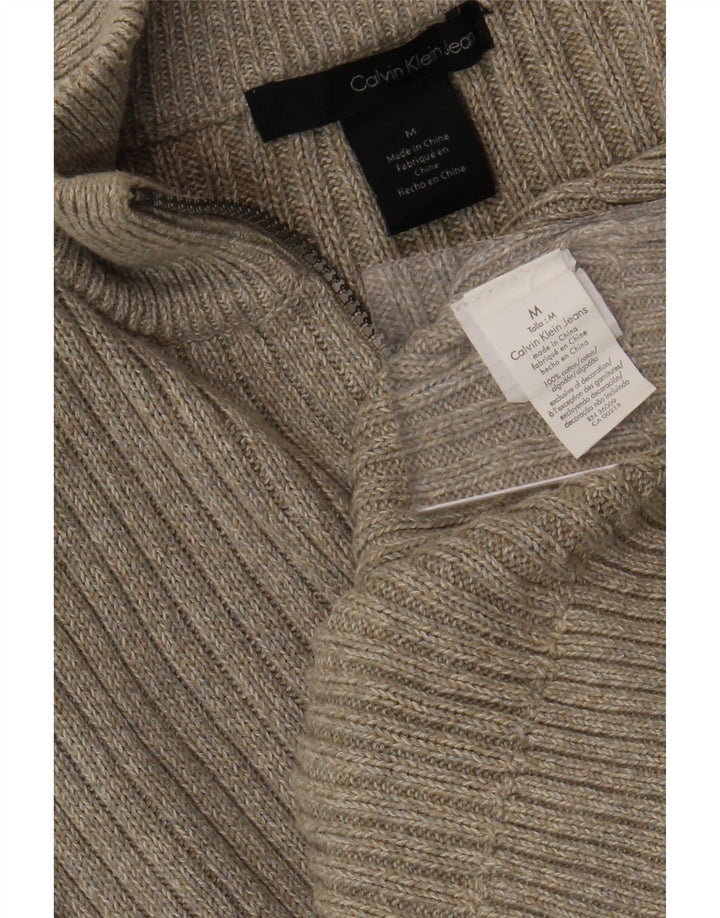 CALVIN KLEIN JEANS Ανδρικό πουλόβερ με φερμουάρ σε μεσαίο μπεζ μπεζ