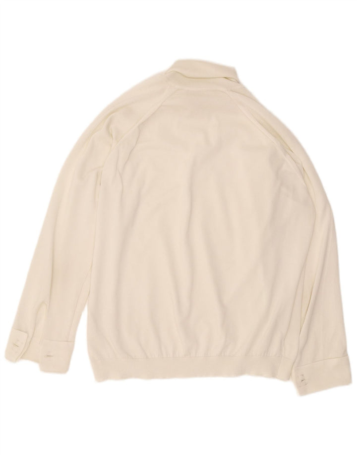 Vintage γυναικεία υπερμεγέθη μακρυμάνικη μπλούζα UK 16 Large White