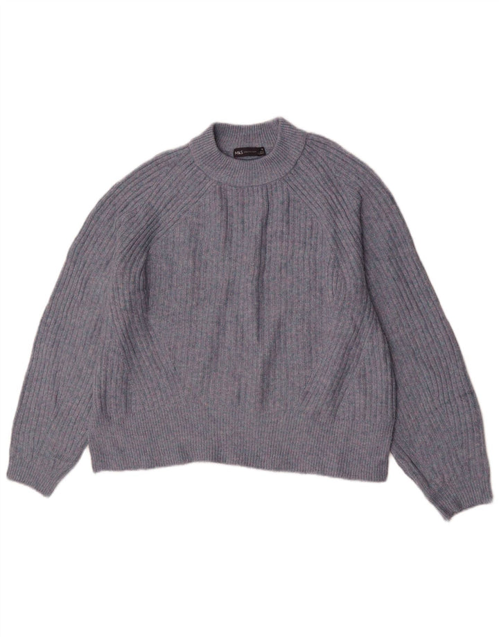 Marks & Spencer Γυναικείο πουλόβερ με λαιμόκοψη UK 14 Medium Navy Blue